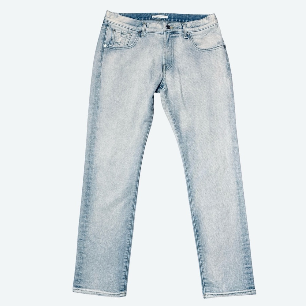 7 For All Mankind Vintage Cropped Straight Leg Bleached Jeans Size 30